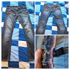 Amethyst Jeans Women's Flare Wide Leg in Faded Blue